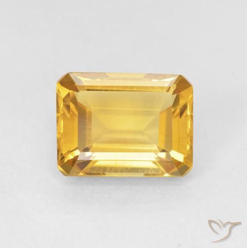 1.49ct Naturale Dorato Citrino, Taglio smeraldo, VVS-VS