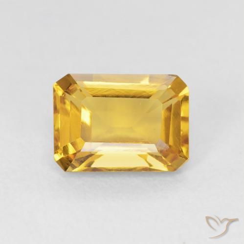 1.38ct Naturale Dorato Citrino, Taglio smeraldo, VVS-VS