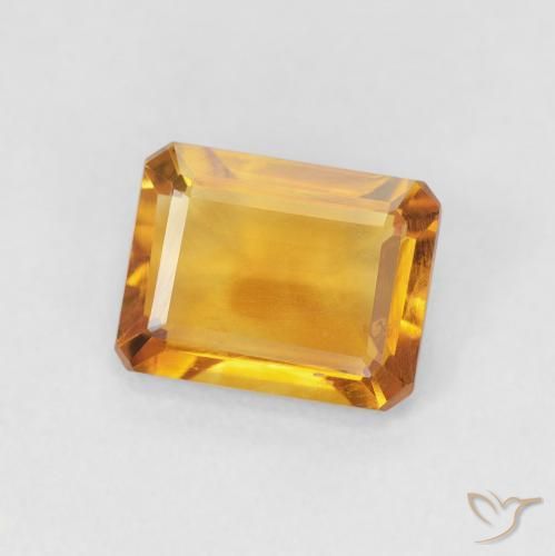 Citrino Medium Light Orange-Gold naturale da 1.23 ct, Ottagonale / Taglio smeraldo, VVS-VS
