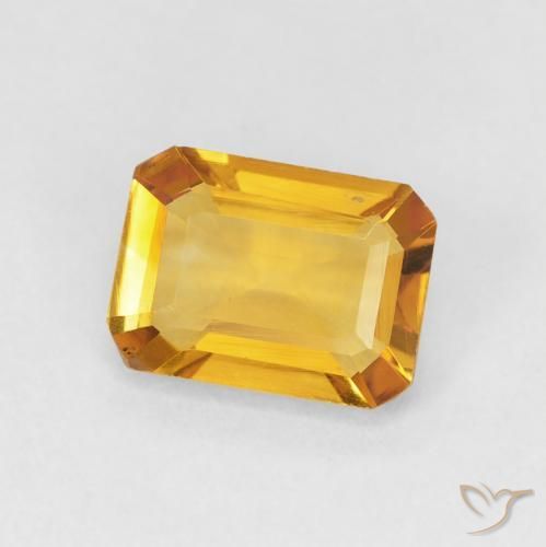 Citrino Medium Light Orange-Gold naturale da 1.23 ct, Ottagonale / Taglio smeraldo, VVS-VS