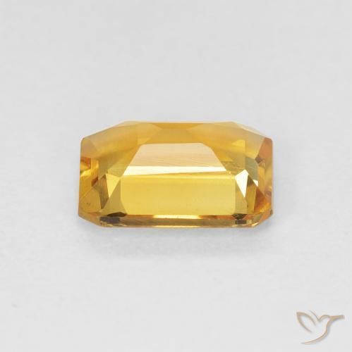 Citrino Medium Light Orange-Gold naturale da 1.23 ct, Ottagonale / Taglio smeraldo, VVS-VS