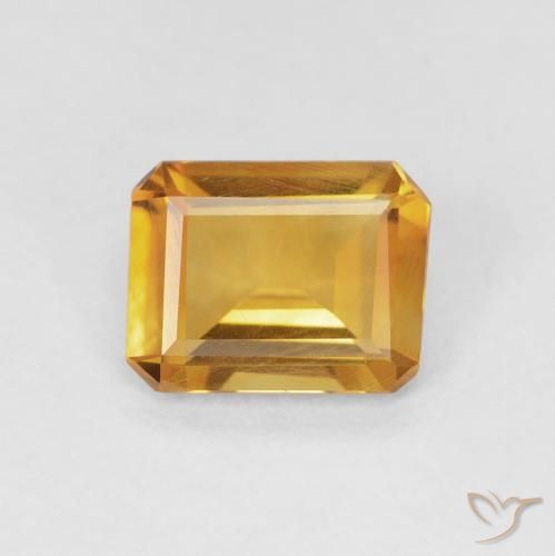 1.05ct Naturale Arancio-Oro Citrino, Taglio smeraldo, VVS-VS