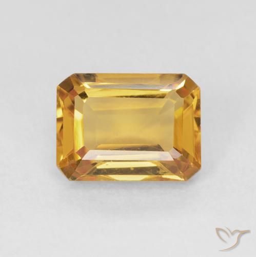 1.56ct Naturale Dorato Citrino, Taglio smeraldo, VVS