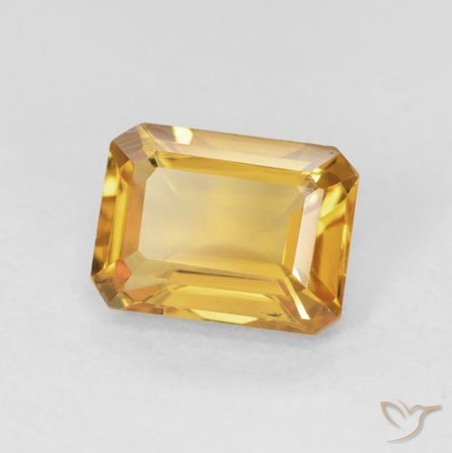 Citrino Dorato naturale da 1.56 ct, Ottagonale / Taglio smeraldo, VVS