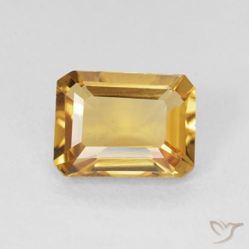 1.42ct Naturale Dorato Citrino, Taglio smeraldo, VS