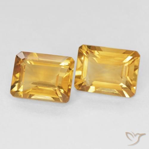 Gemme di Citrino Arancio dorato naturale da 3.27 ct, Ottagonale / Taglio smeraldo, VS