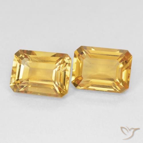 Gemme di Citrino Arancio Dorato Profondo naturale da 3.17 ct, Ottagonale / Taglio smeraldo, VVS
