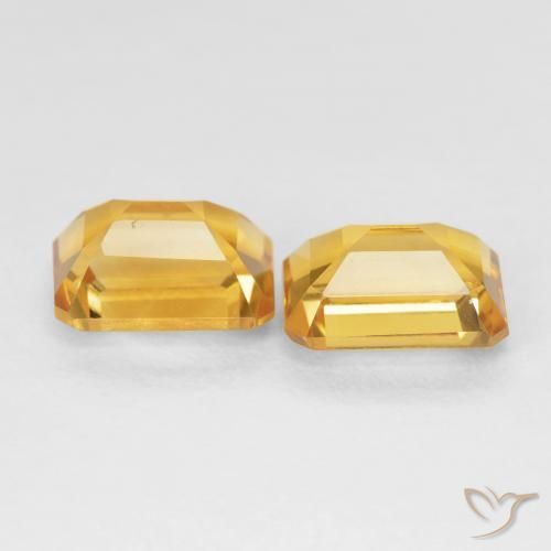 Gemme di Citrino Arancio Dorato Profondo naturale da 3.17 ct, Ottagonale / Taglio smeraldo, VVS