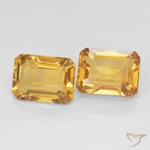 Gemme di Citrino Arancio dorato naturale da 3.63 ct, Ottagonale / Taglio smeraldo, VVS-VS