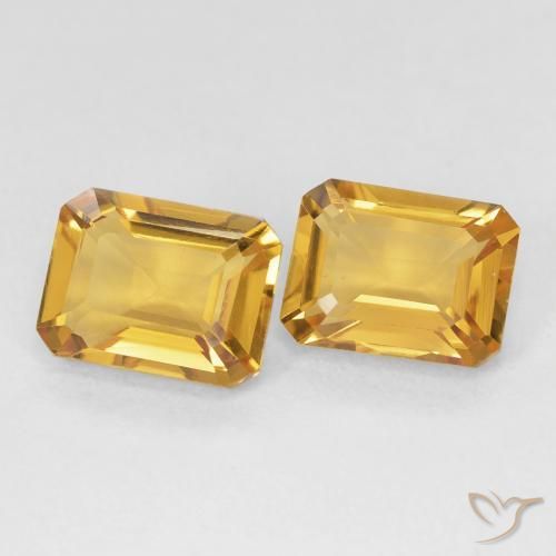 Gemme di Citrino Arancio dorato naturale da 2.95 ct, Ottagonale / Taglio smeraldo, VVS-VS