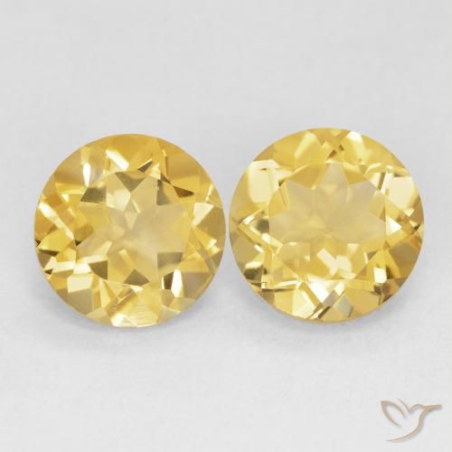 3.59ctw Naturale Oro medio Citrino, Rotondo, VVS