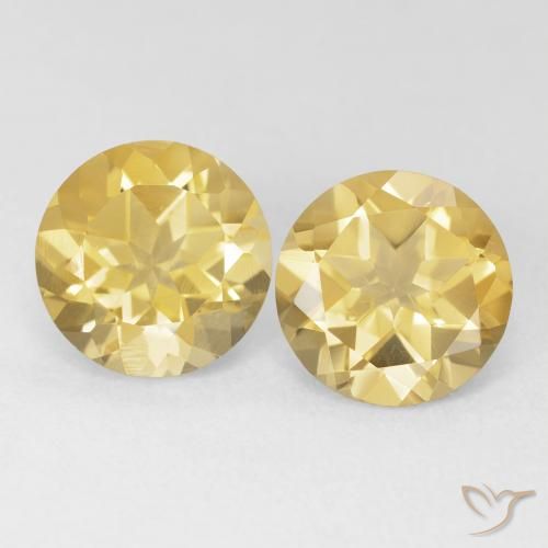 3.54ctw Naturale Oro medio Citrino, Rotondo, VVS