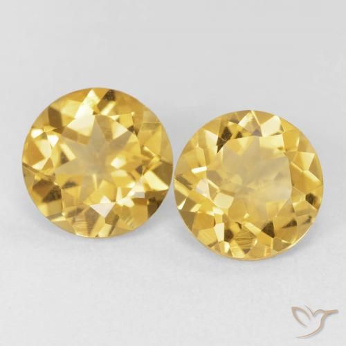 3.44ctw Naturale Oro medio Citrino, Rotondo, VVS