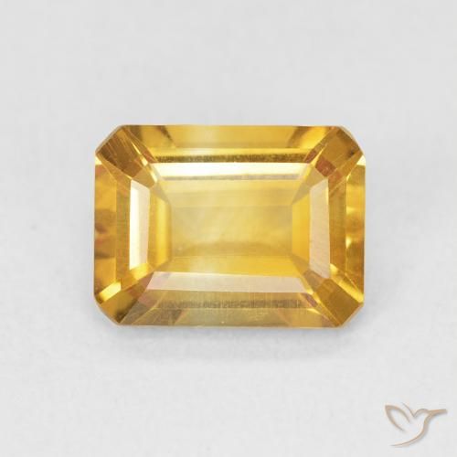 1.43ct Naturale Dorato medio Citrino, Taglio smeraldo, VVS