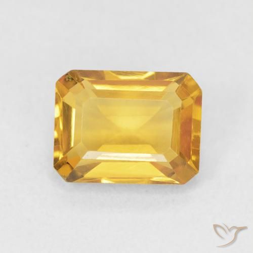 1.52ct Naturale Arancio dorato Citrino, Taglio smeraldo, VVS