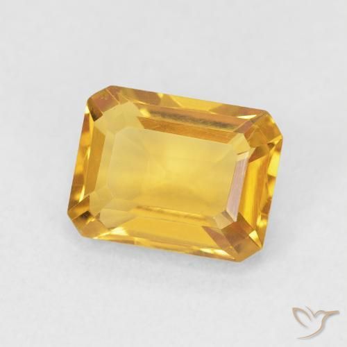 Citrino Arancio dorato naturale da 1.52 ct, Ottagonale / Taglio smeraldo, VVS