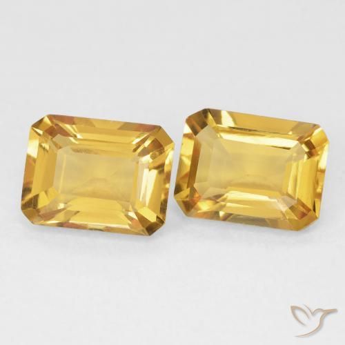 Gemme di Citrino Dorato naturale da 2.86 ct, Ottagonale / Taglio smeraldo, VVS-VS