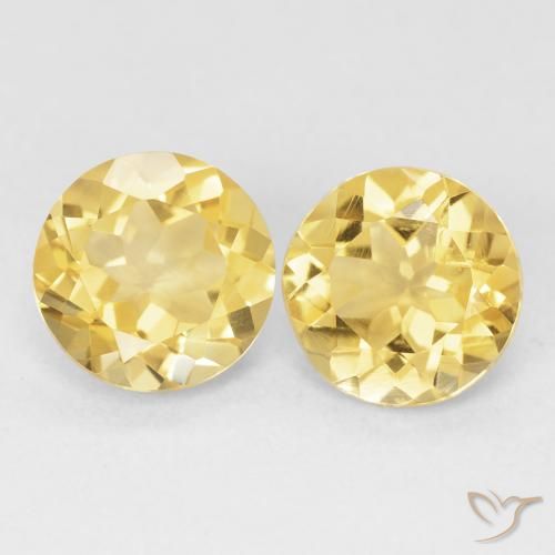 3.58ctw Naturale Giallo Toscana Citrino, Rotondo, VVS-VS