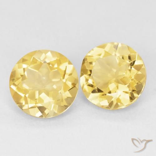 Gemme di Citrino Giallo Toscana naturale da 3.58 ct, Rotondo, VVS-VS
