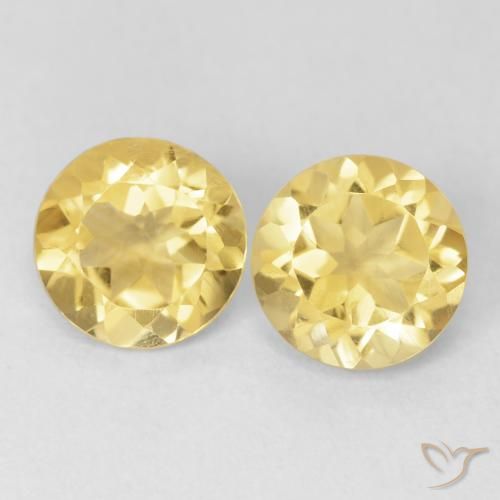 2.22ctw Naturale Giallo Toscana Citrino, Rotondo, VVS-VS