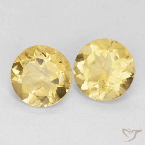 Gemme di Citrino Giallo Toscana naturale da 2.22 ct, Rotondo, VVS-VS