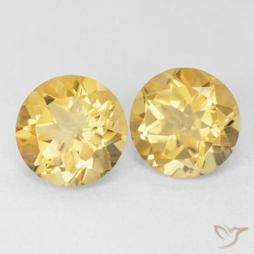 Gemme di Citrino Arancio dorato naturale da 3.62 ct, Rotondo, VVS-VS