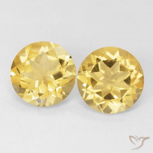 3.61ctw Naturale Giallo Toscana Citrino, Rotondo, VVS-VS