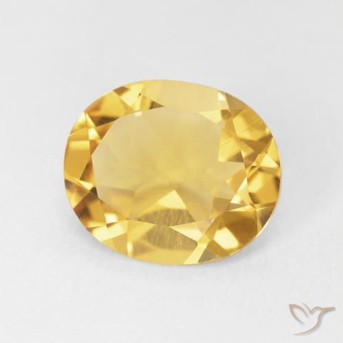 Citrino Giallo dorato chiaro naturale da 3.51 ct, Ovale, VVS