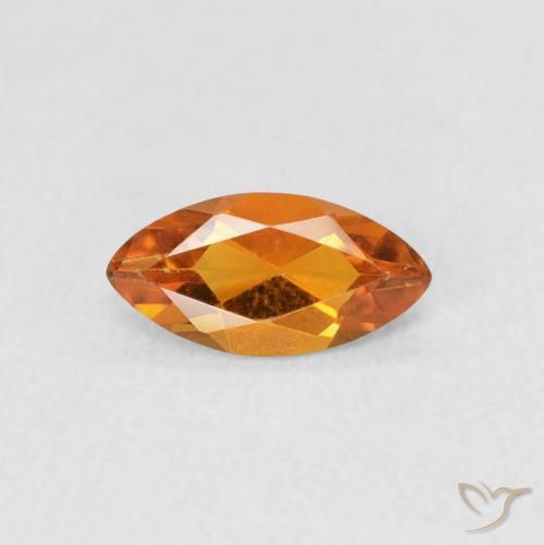 Citrino Arancio Medio naturale da 0.48 ct, Taglio marquise, VVS-VS