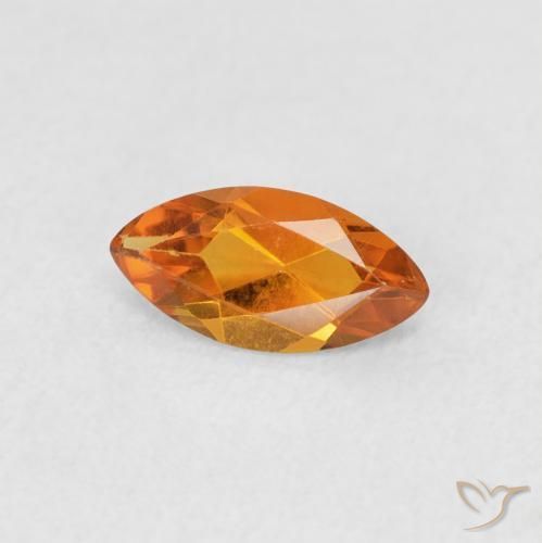 Citrino Arancio Medio naturale da 0.48 ct, Taglio marquise, VVS-VS