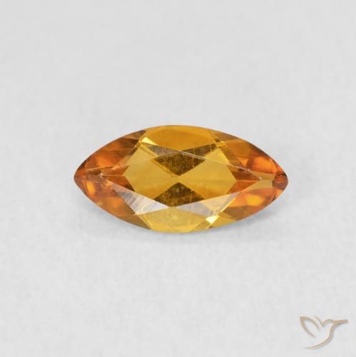 Citrino Arancio Medio naturale da 0.46 ct, Taglio marquise, VVS-VS