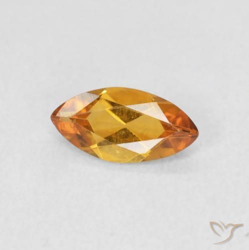 Citrino Arancio Medio naturale da 0.46 ct, Taglio marquise, VVS-VS