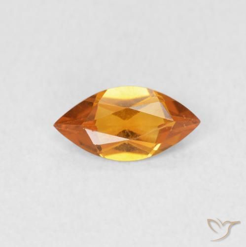 Citrino Arancio Medio naturale da 0.47 ct, Taglio marquise, VVS