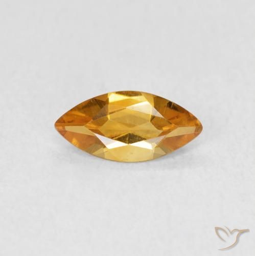 Citrino Arancio intenso-OroG naturale da 0.44 ct, Taglio marquise, VVS