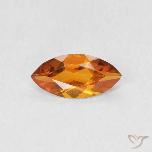 0.47ct Naturale Arancio Medio Citrino, Taglio marquise, VS
