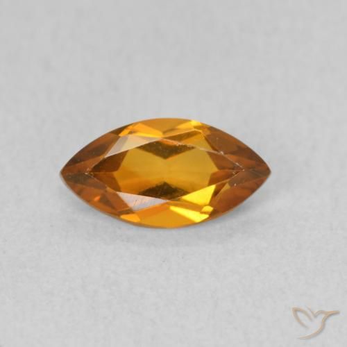 0.55ct Naturale Arancio Medio Citrino, Taglio marquise, VVS