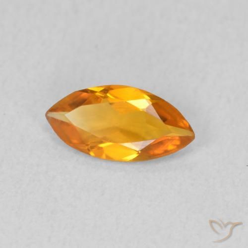 Citrino Arancio intenso-OroG naturale da 0.40 ct, Taglio marquise, VVS