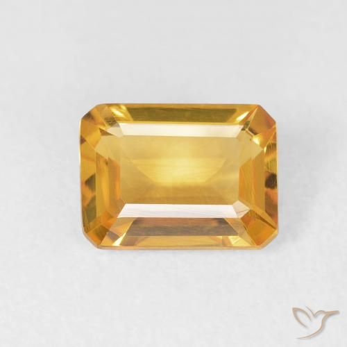 1.49ct Naturale Medium Light Orange-Gold Citrino, Taglio smeraldo, VVS
