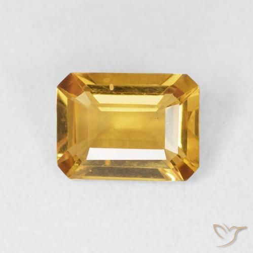 1.37ct Naturale Arancio-Oro Citrino, Taglio smeraldo, VVS-VS