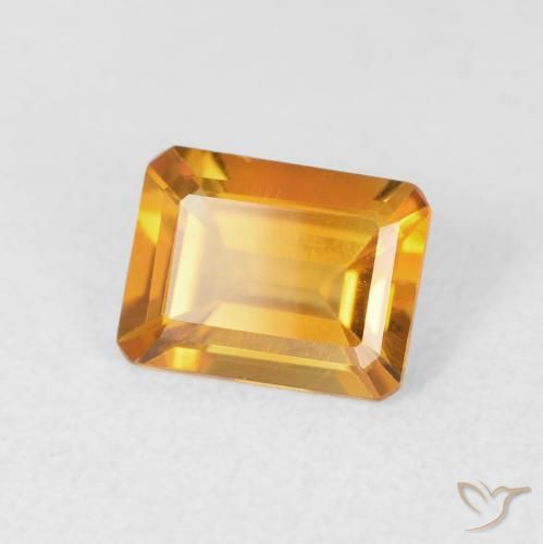 Citrino Arancio Scuro-Oro naturale da 1.23 ct, Ottagonale / Taglio smeraldo, VVS-VS