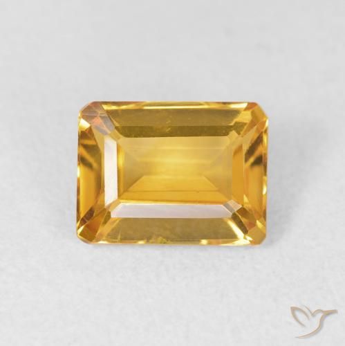1.58ct Naturale Dorato medio Citrino, Taglio smeraldo, VVS-VS