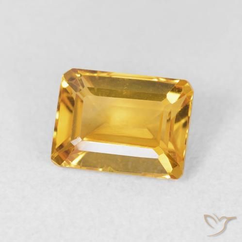Citrino Dorato medio naturale da 1.58 ct, Ottagonale / Taglio smeraldo, VVS-VS