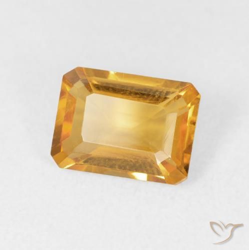 Citrino Medium Light Orange-Gold naturale da 1.40 ct, Ottagonale / Taglio smeraldo, VVS