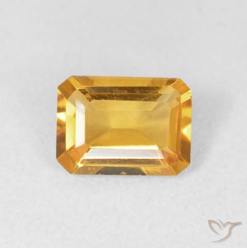 1.15ct Naturale Medium Light Orange-Gold Citrino, Taglio smeraldo, VVS