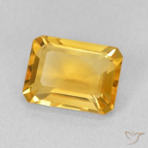 Citrino Medium Light Orange-Gold naturale da 1.54 ct, Ottagonale / Taglio smeraldo, VVS
