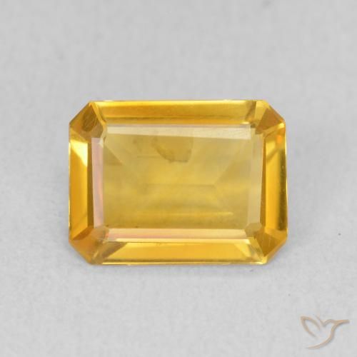 1.09ct Naturale Dorato medio Citrino, Taglio smeraldo, VVS