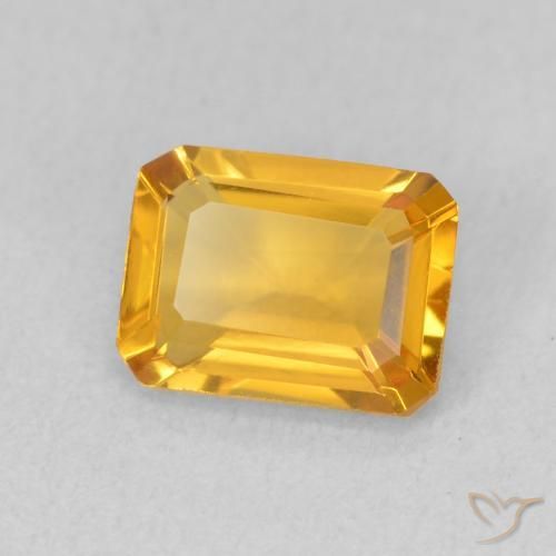 Citrino Medium Light Orange-Gold naturale da 1.21 ct, Ottagonale / Taglio smeraldo, VVS