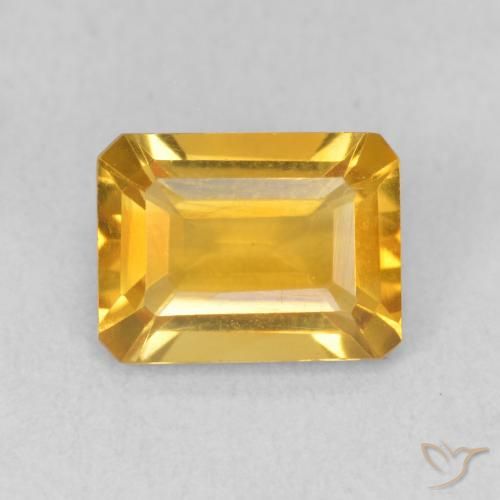 1.36ct Naturale Arancio dorato Citrino, Taglio smeraldo, VVS-VS