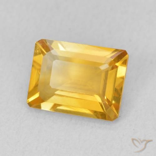 Citrino Dorato medio naturale da 1.35 ct, Ottagonale / Taglio smeraldo, VVS
