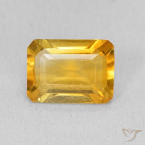 1.26ct Naturale Dorato medio Citrino, Taglio smeraldo, VVS